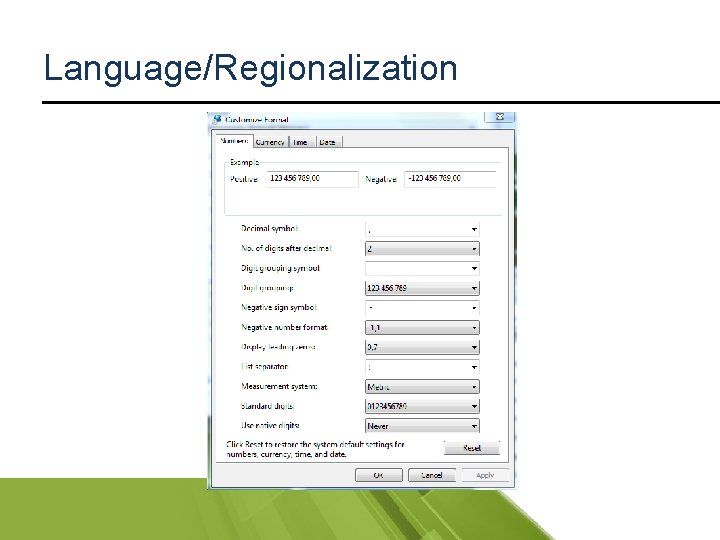 Language/Regionalization 