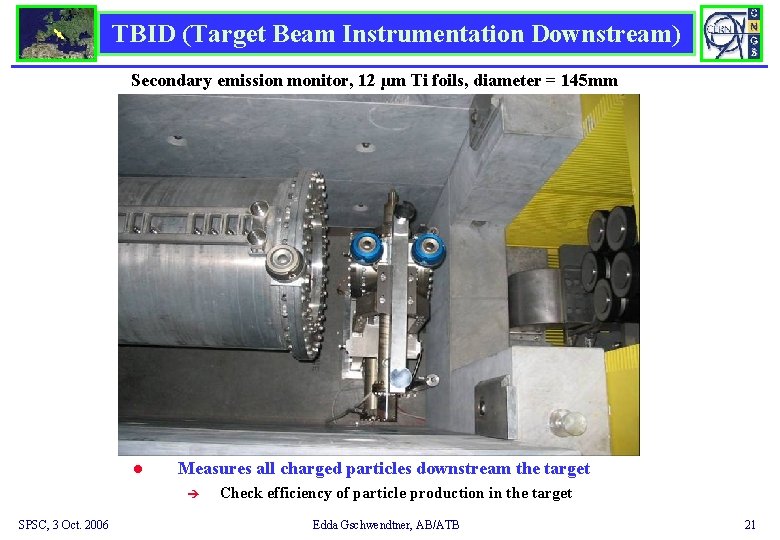 TBID (Target Beam Instrumentation Downstream) Secondary emission monitor, 12 µm Ti foils, diameter =