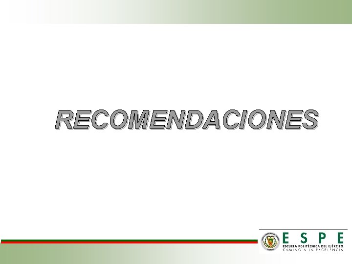 RECOMENDACIONES 