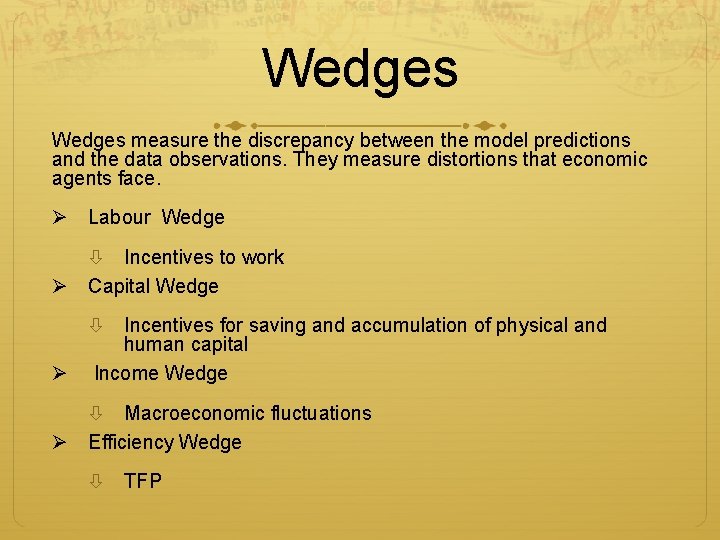 Wedges measure the discrepancy between the model predictions and the data observations. They measure