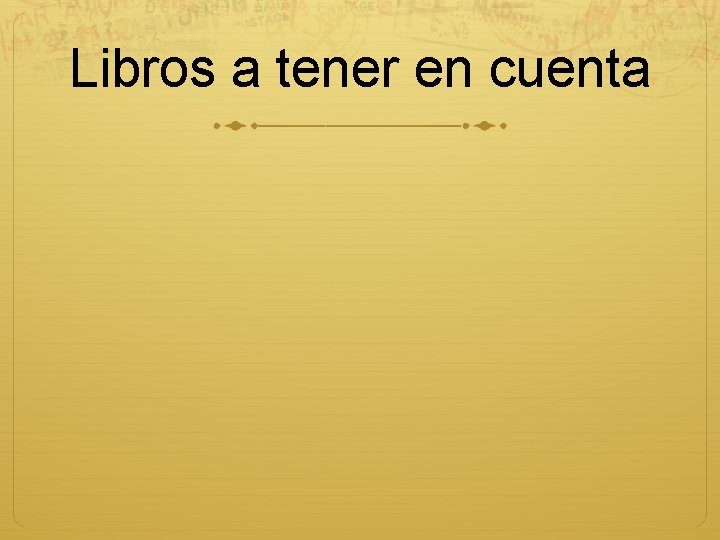 Libros a tener en cuenta 