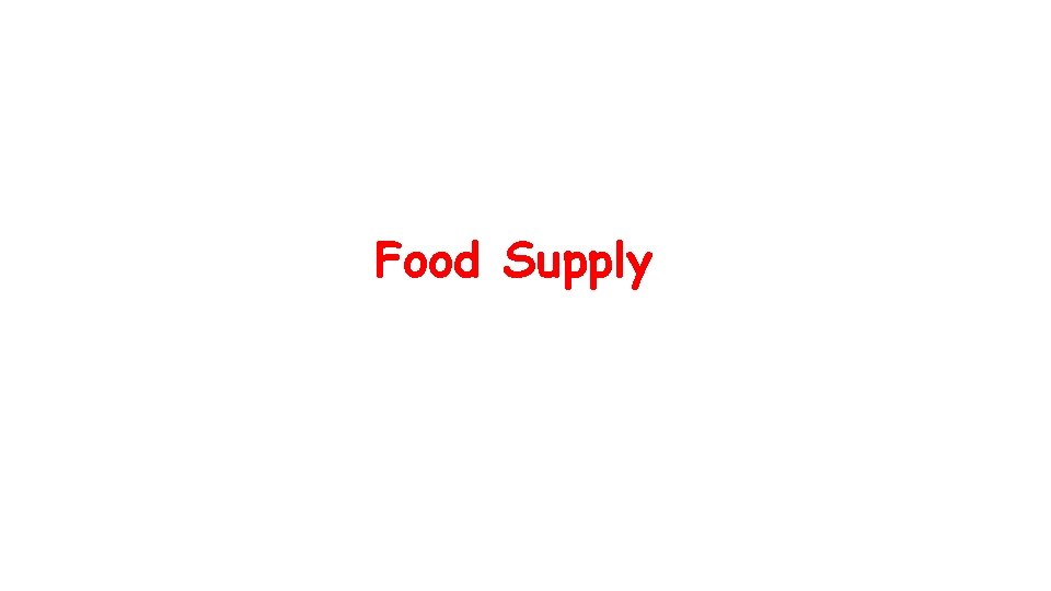 Food Supply 