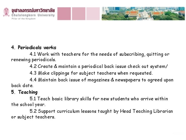 4. Periodicals works 4. 1 Work with teachers for the needs of subscribing, quitting