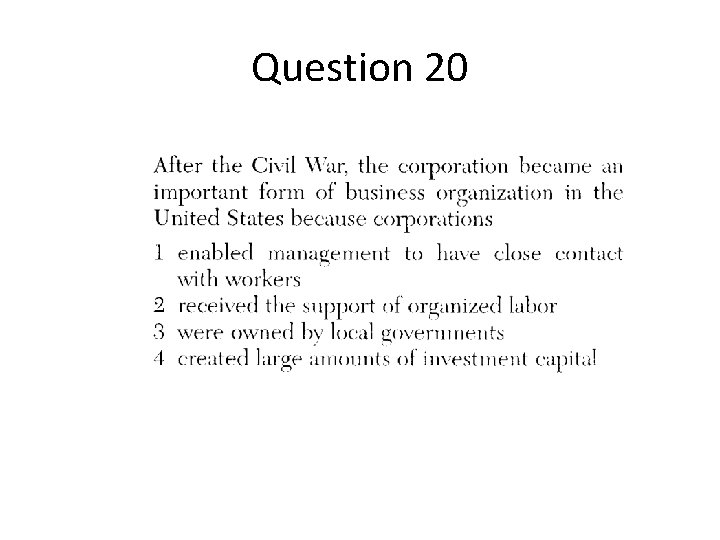 Question 20 