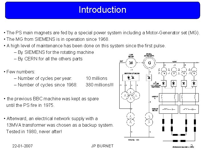 Introduction • The PS main magnets are fed by a special power system including