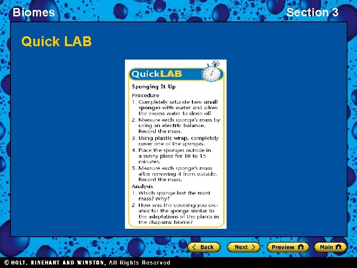 Biomes Quick LAB Section 3 