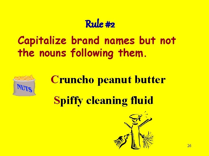 Rule #2 Capitalize brand names but not the nouns following them. Cruncho peanut butter