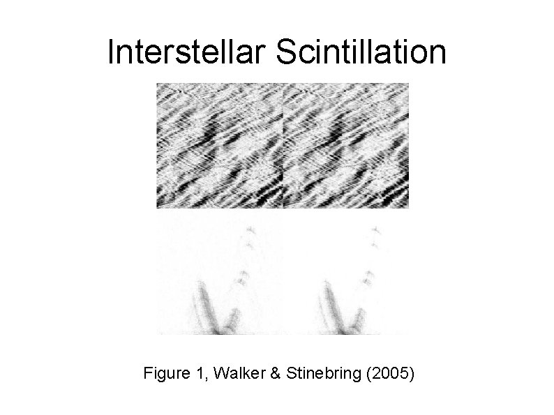 Interstellar Scintillation Figure 1, Walker & Stinebring (2005) 