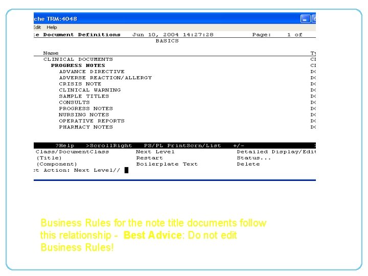 Hierarchy Relationship Business Rules for the note title documents follow this relationship - Best