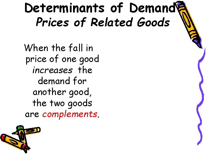 Determinants of Demand: Prices of Related Goods When the fall in price of one