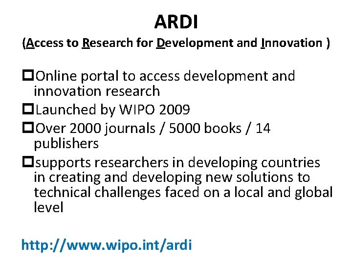 ARDI (Access to Research for Development and Innovation ) Online portal to access development