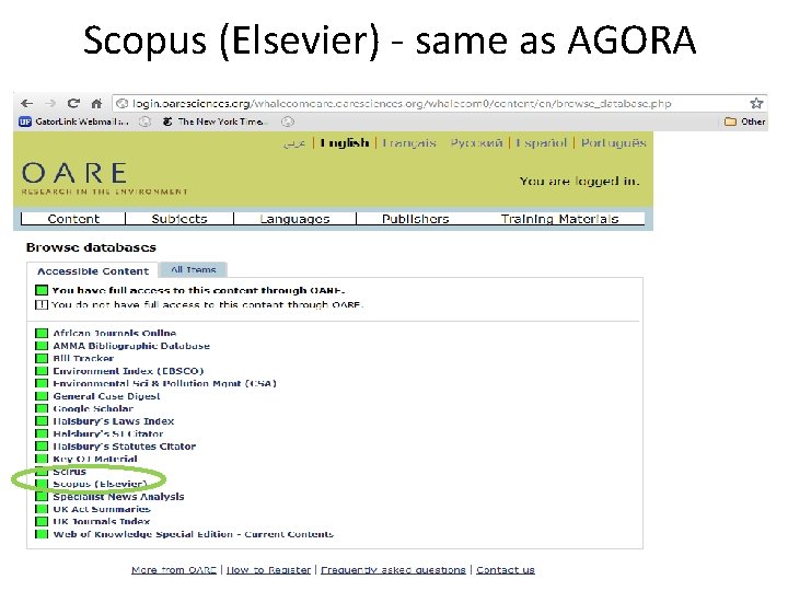 Scopus (Elsevier) - same as AGORA 