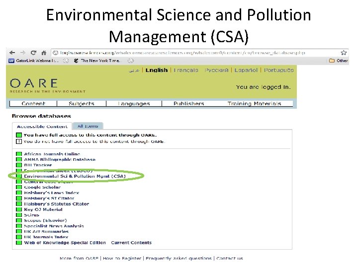 Environmental Science and Pollution Management (CSA) 