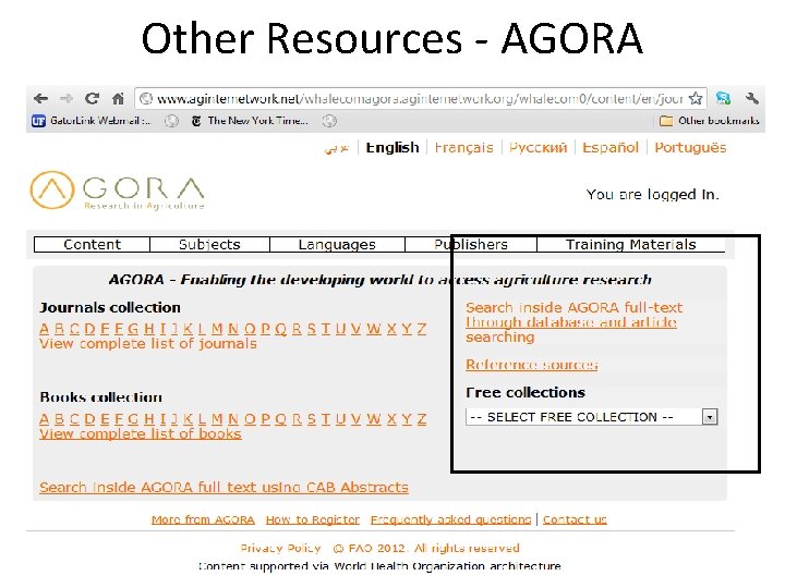 Other Resources - AGORA 