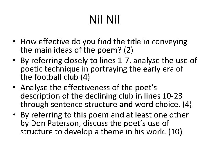 Nil • How effective do you find the title in conveying the main ideas