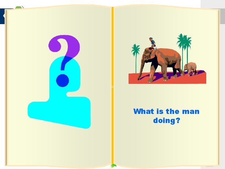 What is the man doing? 