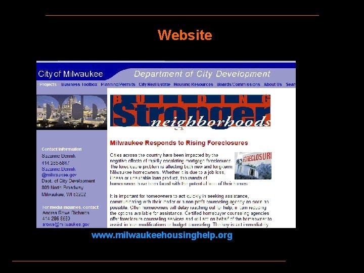 Website www. milwaukeehousinghelp. org 