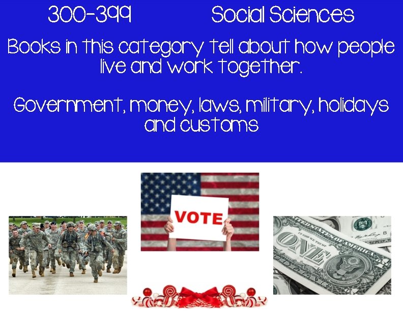 300 -399 Social Sciences Books in this category tell about how people live and