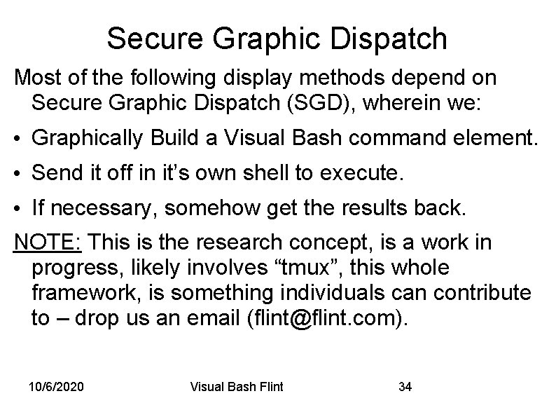 Secure Graphic Dispatch Most of the following display methods depend on Secure Graphic Dispatch
