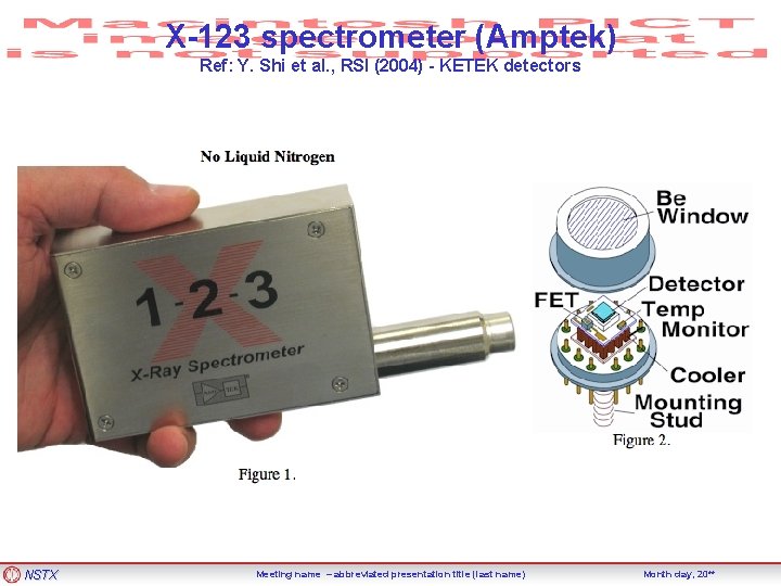 X-123 spectrometer (Amptek) Ref: Y. Shi et al. , RSI (2004) - KETEK detectors