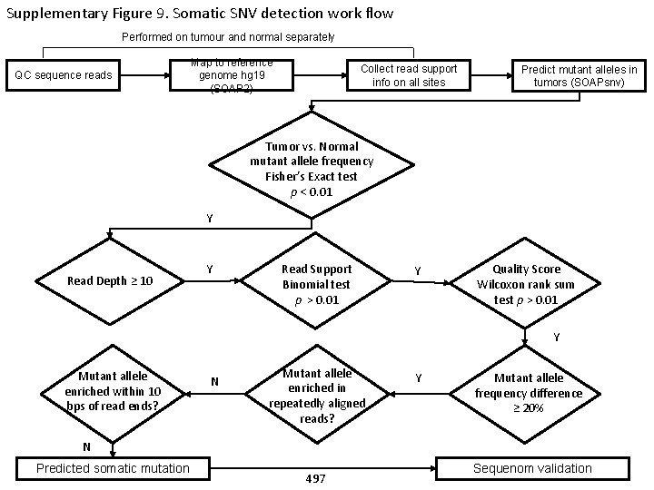 Supplementary Figure 9. Somatic SNV detection work flow Performed on tumour and normal separately