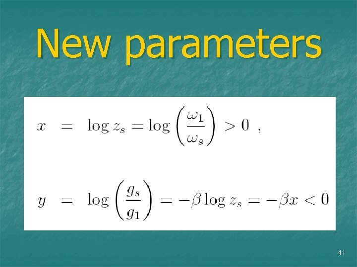 New parameters 41 