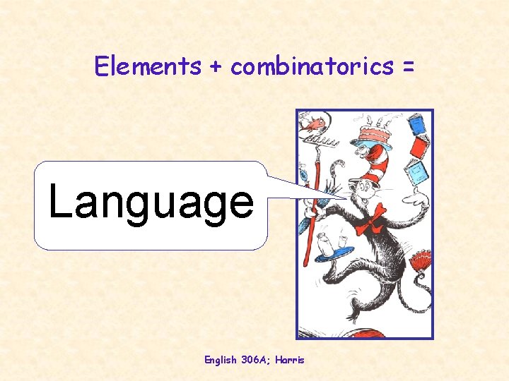 Elements + combinatorics = Language English 306 A; Harris 