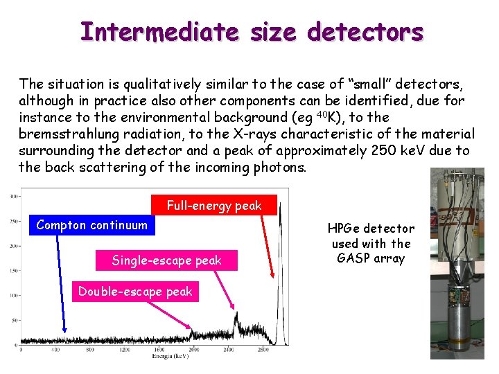 Intermediate size detectors The situation is qualitatively similar to the case of “small” detectors,