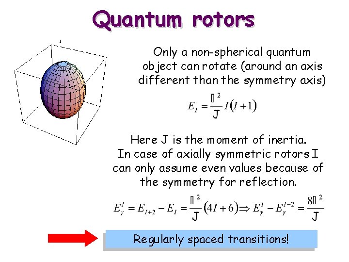 Quantum rotors Only a non-spherical quantum object can rotate (around an axis different than