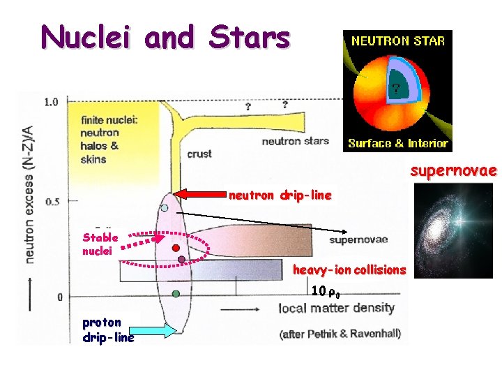 Nuclei and Stars supernovae neutron drip-line Stable nuclei heavy-ion collisions 10 ρ0 proton drip-line