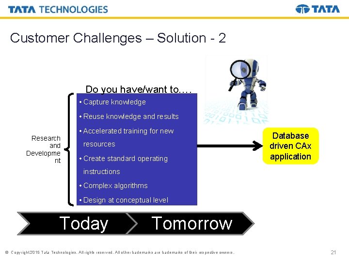 Customer Challenges – Solution - 2 Do you have/want to…. • Capture knowledge •