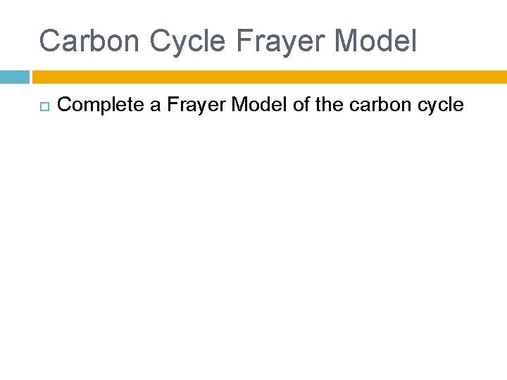 Carbon Cycle Frayer Model Complete a Frayer Model of the carbon cycle 
