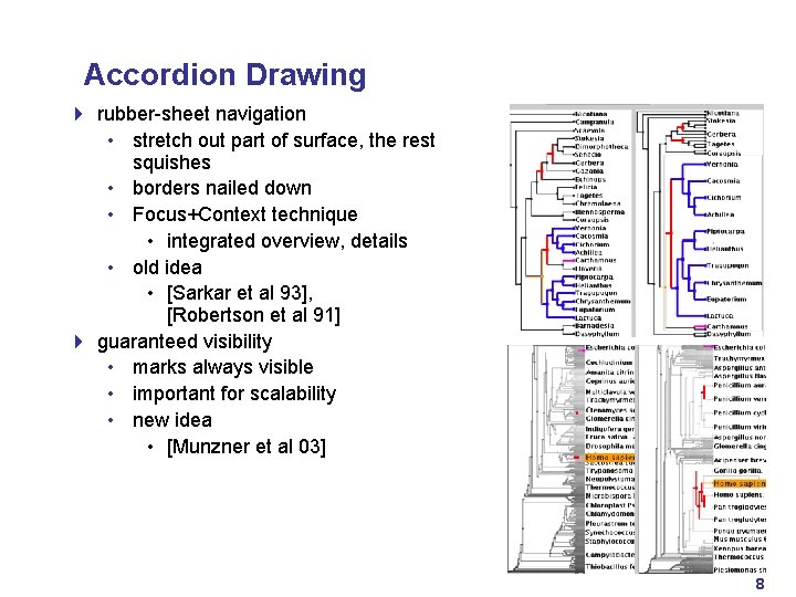 Accordion Drawing 4 rubber-sheet navigation • stretch out part of surface, the rest squishes