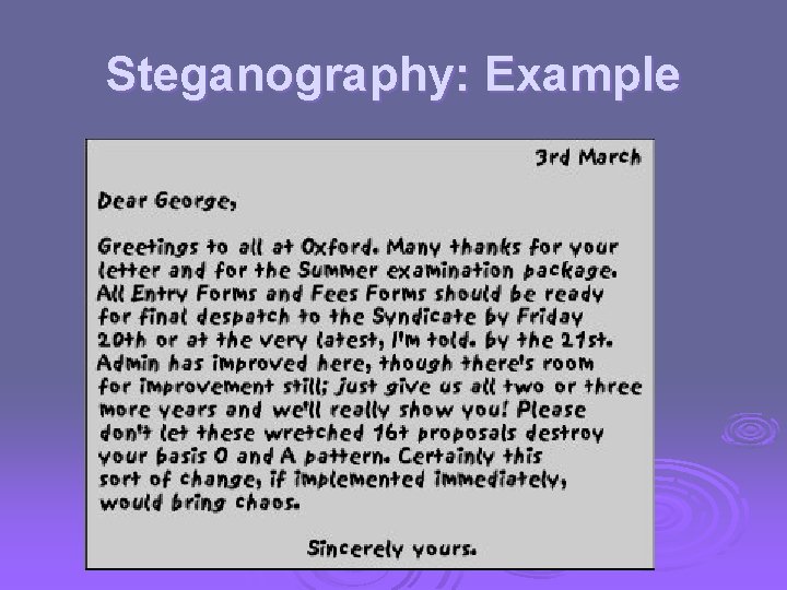 Steganography: Example 