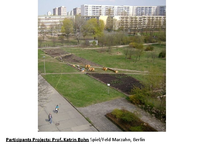 Participants Projects: Prof. Katrin Bohn Spiel/Feld Marzahn, Berlin 