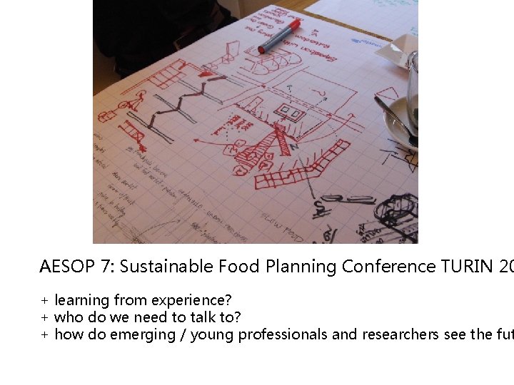 AESOP 7: Sustainable Food Planning Conference TURIN 20 + learning from experience? + who