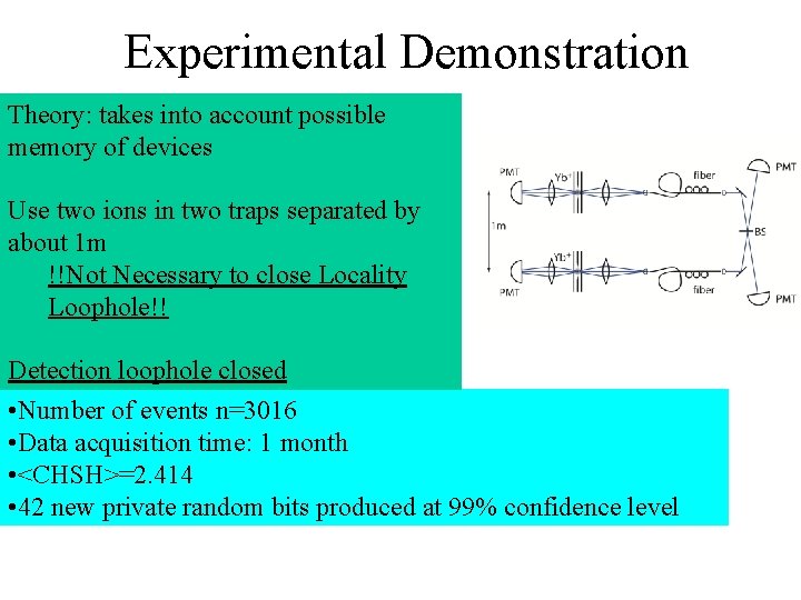 Experimental Demonstration Theory: takes into account possible memory of devices Use two ions in