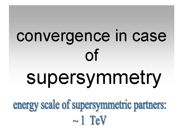 convergence in case of supersymmetry 