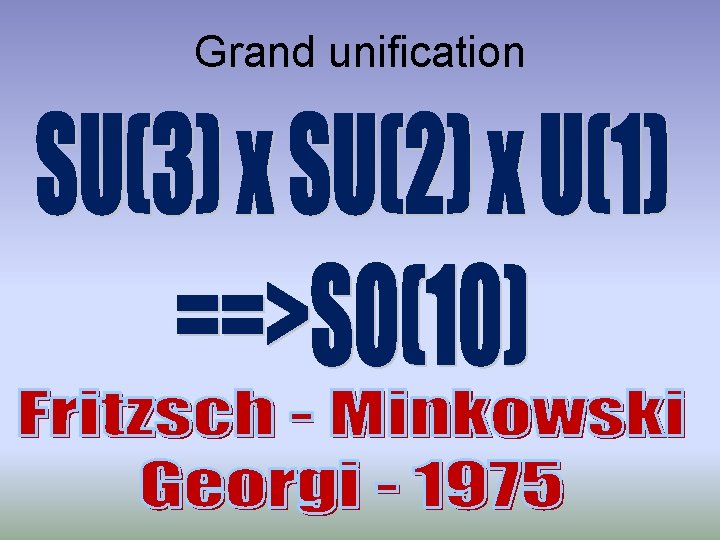 Grand unification 