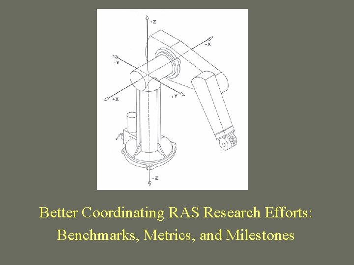 Better Coordinating RAS Research Efforts: Benchmarks, Metrics, and Milestones 