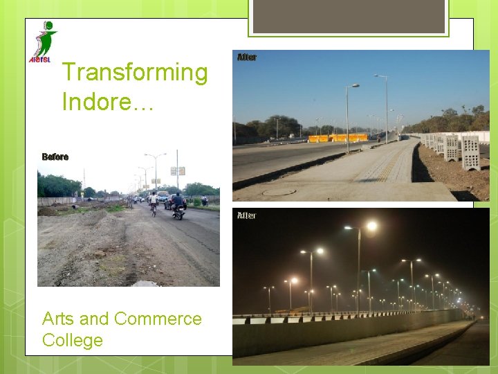 Transforming Indore… After Before After Arts and Commerce College 