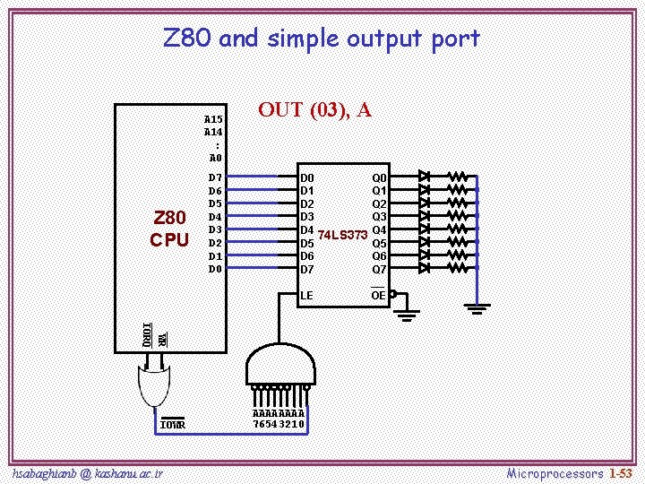 Z 80 and simple output port A 15 A 14 : A 0 Z