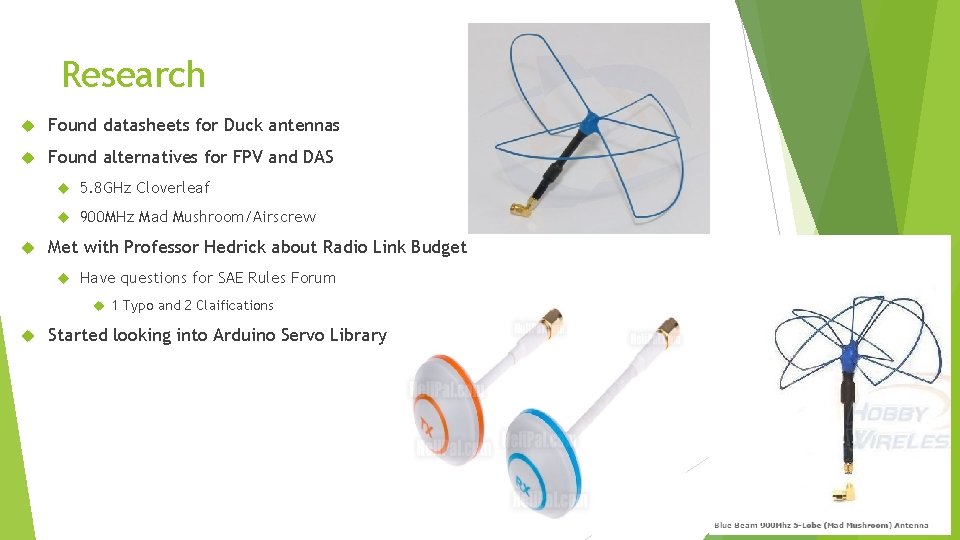 Research Found datasheets for Duck antennas Found alternatives for FPV and DAS 5. 8