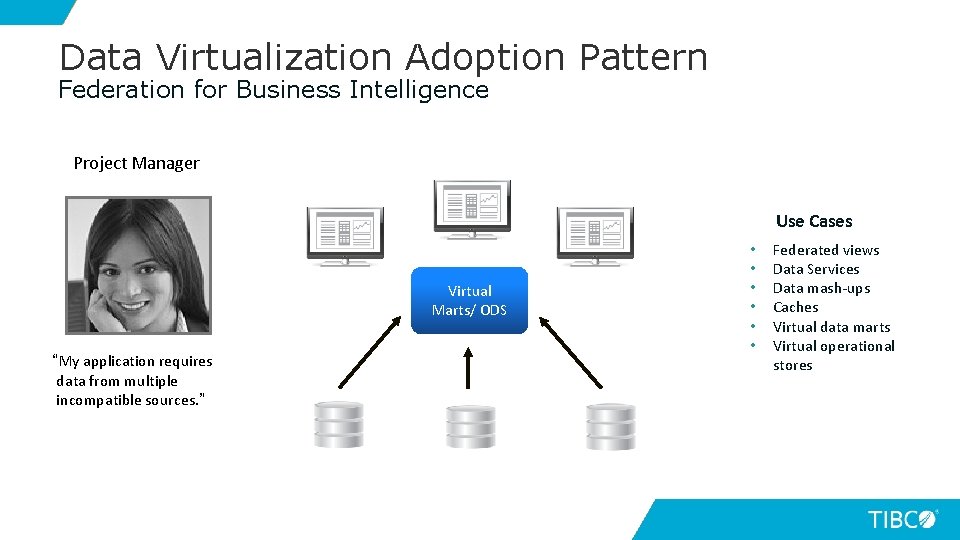 Data Virtualization Adoption Pattern Federation for Business Intelligence Project Manager Use Cases Virtual Marts/