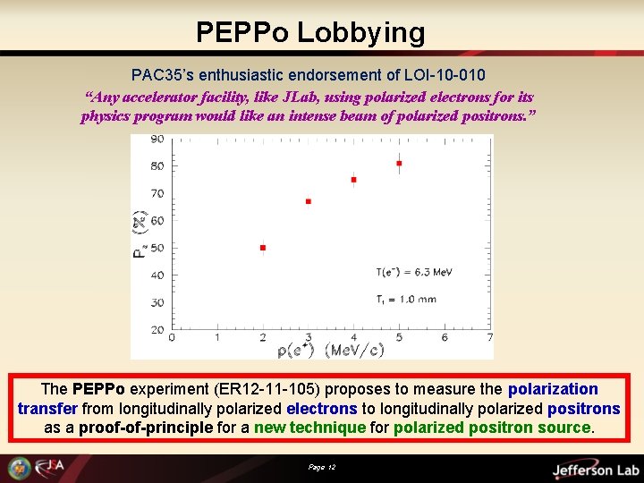 PEPPo Lobbying PAC 35’s enthusiastic endorsement of LOI-10 -010 “Any accelerator facility, like JLab,