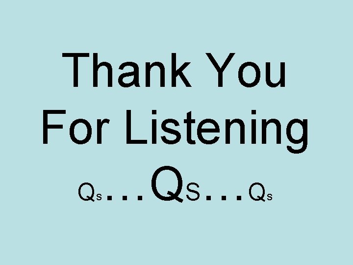 Thank You For Listening Q …QS…Q s s 