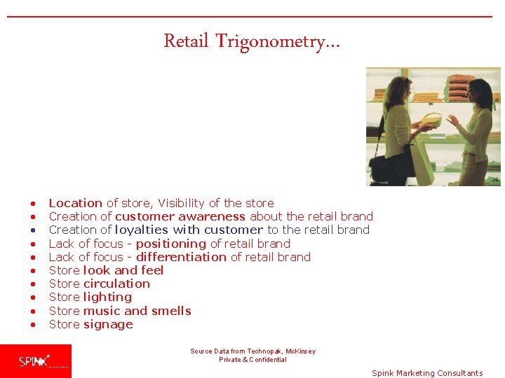 Retail Trigonometry… • • • Location of store, Visibility of the store Creation of
