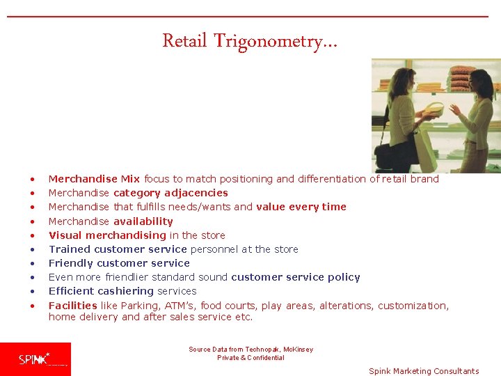 Retail Trigonometry… • • • Merchandise Mix focus to match positioning and differentiation of