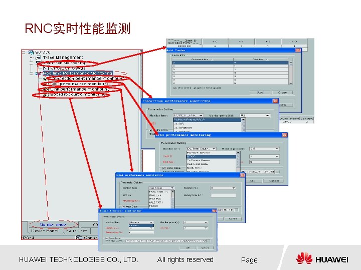 RNC实时性能监测 HUAWEI TECHNOLOGIES CO. , LTD. All rights reserved Page 