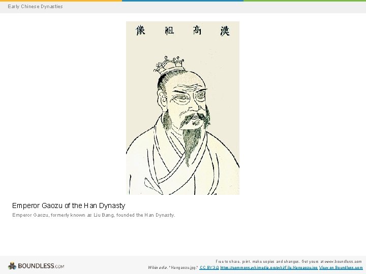 Early Chinese Dynasties Emperor Gaozu of the Han Dynasty Emperor Gaozu, formerly known as